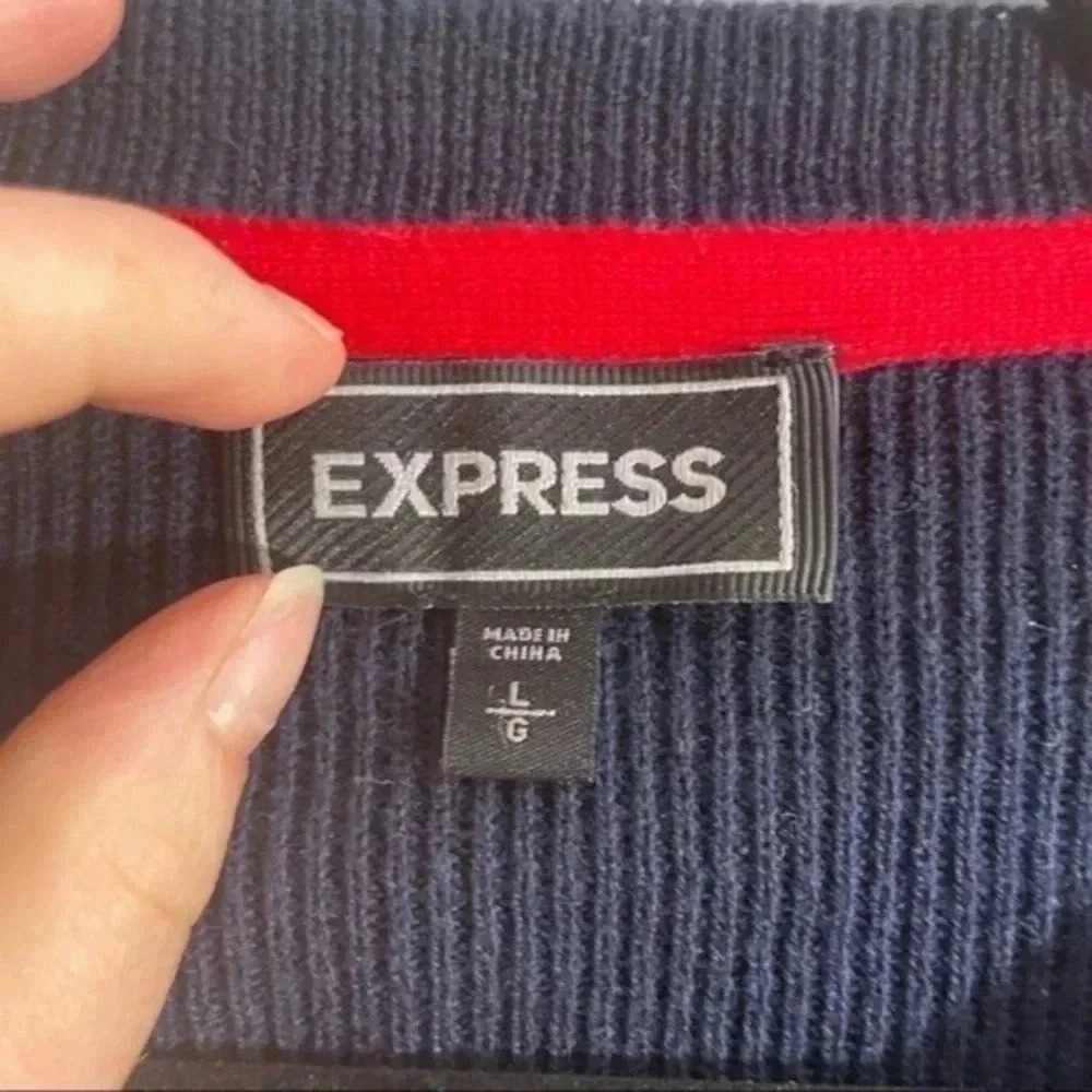 Express mens striped sweater Size Large - Picture 7 of 8